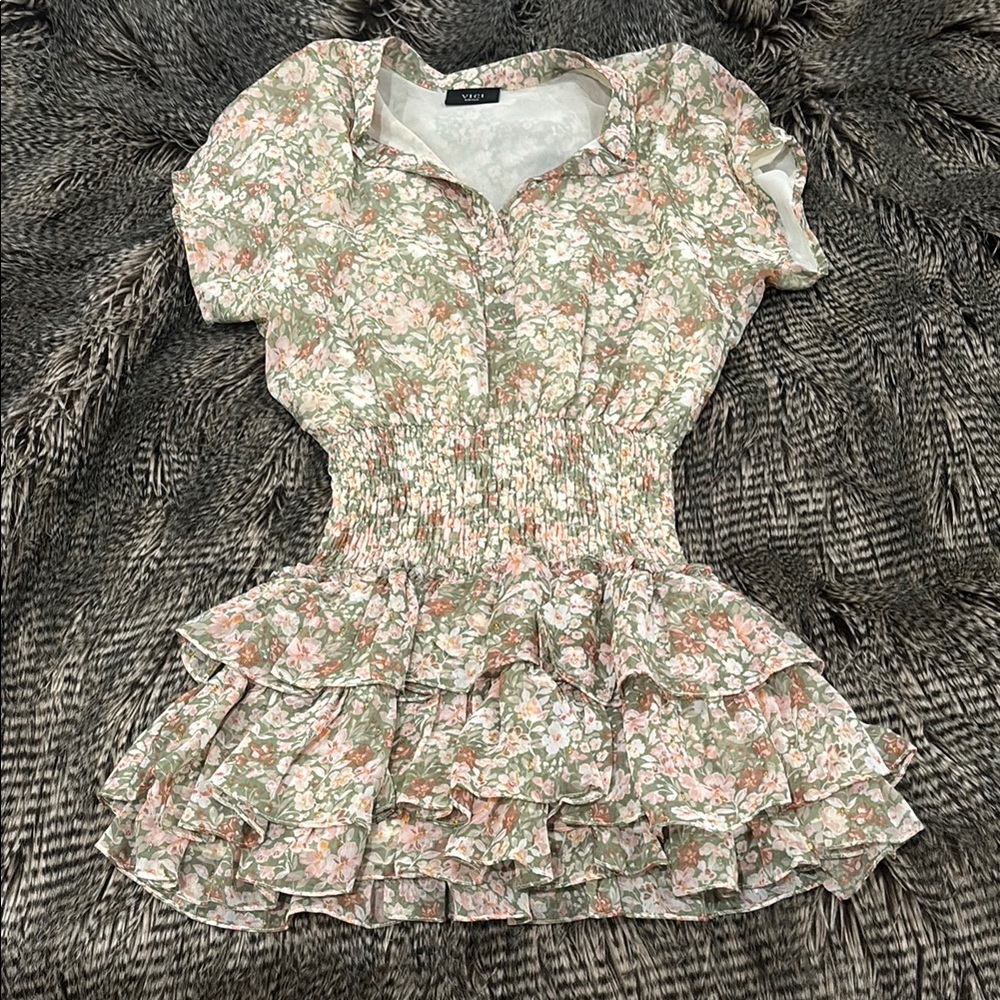 VICI Floral Ruffle Mini Dress